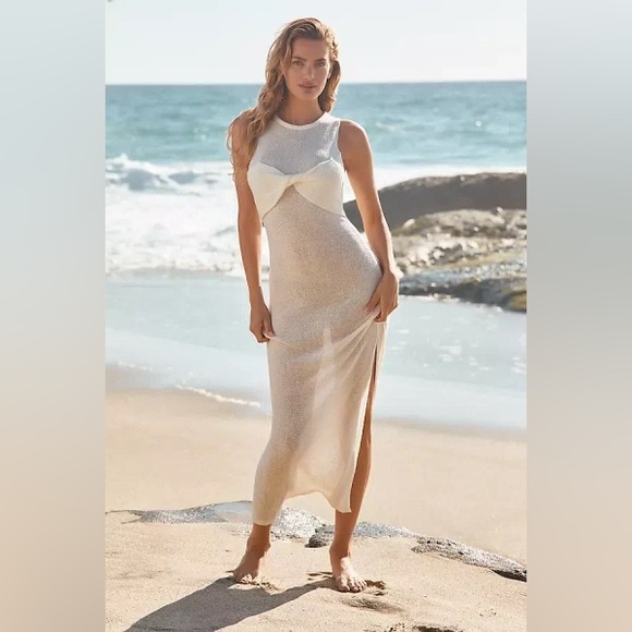 SUNDAY IN BROOKLYN Twist-Front Maxi Dress - White